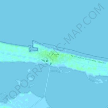 El Cuyo地形图、海拔、地势