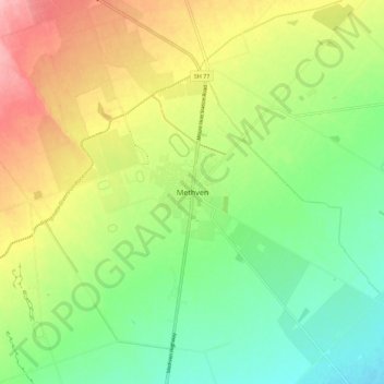 Methven地形图、海拔、地势