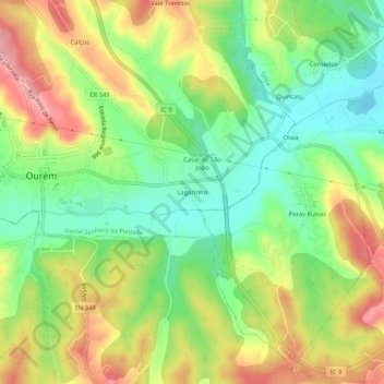 Lagarinho地形图、海拔、地势