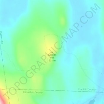 Gordon Hill地形图、海拔、地势