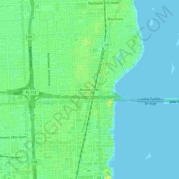 Buena Vista地形图、海拔、地势