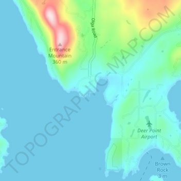 Olga地形图、海拔、地势