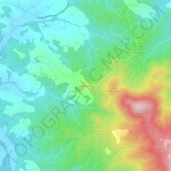 Querceto地形图、海拔、地势