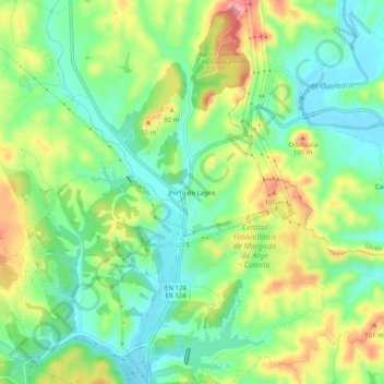 Porto de Lagos地形图、海拔、地势