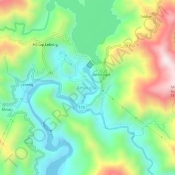 Ambuclao地形图、海拔、地势