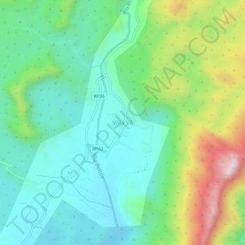 Villa Víl地形图、海拔、地势
