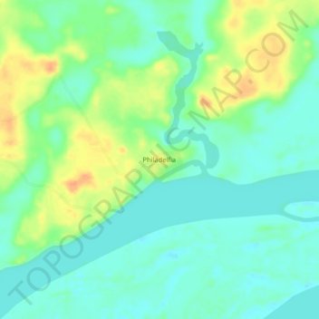 Philadelfia地形图、海拔、地势