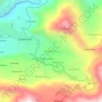 Cuna Cuno地形图、海拔、地势
