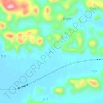 洞口地形图、海拔、地势
