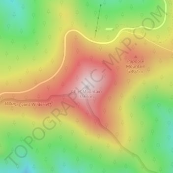 Chief Mountain地形图、海拔、地势