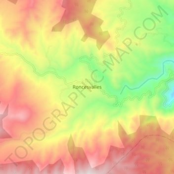 Roncesvalles地形图、海拔、地势