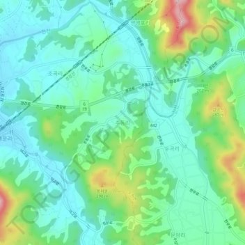 中东里地形图、海拔、地势