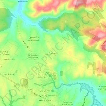Catrimalal地形图、海拔、地势