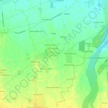 Madonna del Pilastro地形图、海拔、地势