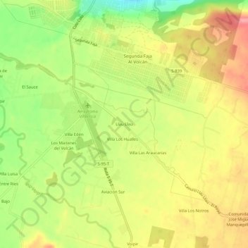 Llau Llau地形图、海拔、地势