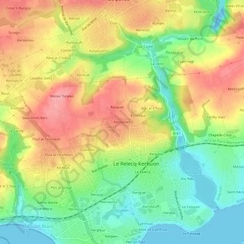 Keroumen地形图、海拔、地势