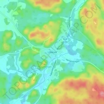 Ullared地形图、海拔、地势