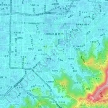 三張犁地形图、海拔、地势