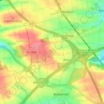 Neuhof地形图、海拔、地势