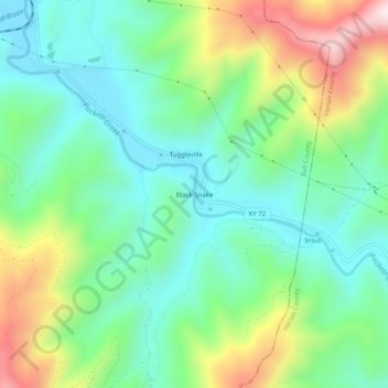 Black Snake地形图、海拔、地势