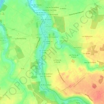 La Croix Lotteau地形图、海拔、地势