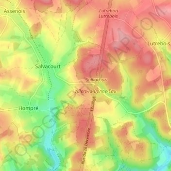 Losange地形图、海拔、地势