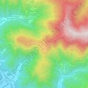 Porzus地形图、海拔、地势
