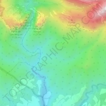 Los Carneros地形图、海拔、地势