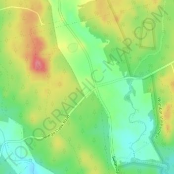 Spargo Creek地形图、海拔、地势