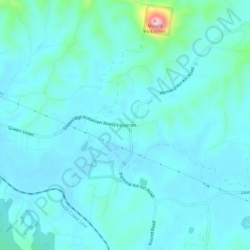Pinbarren地形图、海拔、地势