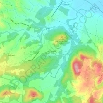 San Galgano地形图、海拔、地势