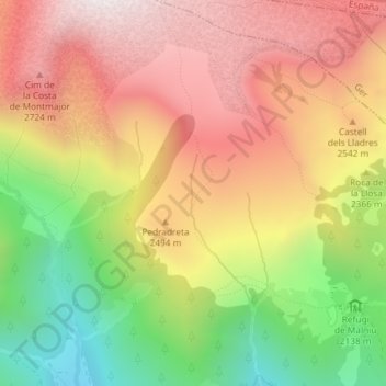 la Tossa地形图、海拔、地势