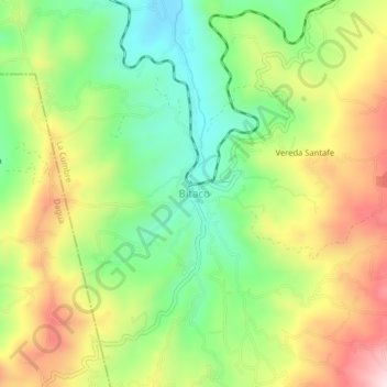 Bitaco地形图、海拔、地势