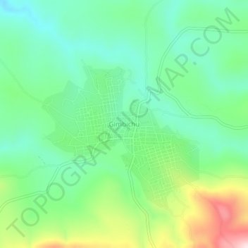 Gimbichu地形图、海拔、地势