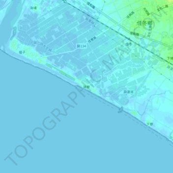頂寮地形图、海拔、地势