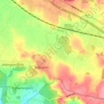 Stonestreet Green地形图、海拔、地势