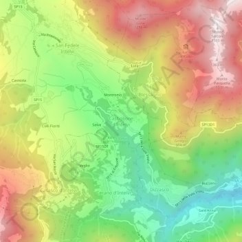 Castiglione d'Intelvi地形图、海拔、地势