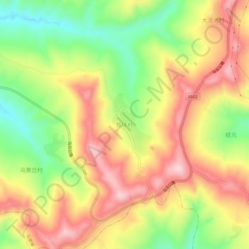 陈坪村地形图、海拔、地势