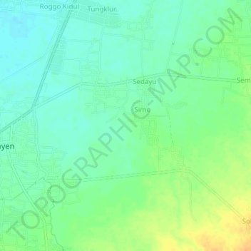 Jatiroto地形图、海拔、地势