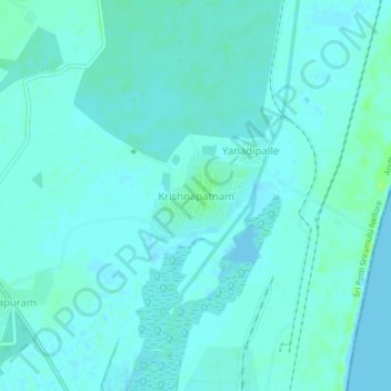 Krishnapatnam地形图、海拔、地势