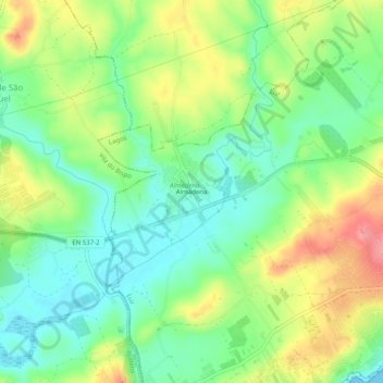 Almádena地形图、海拔、地势