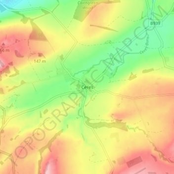 Ceres地形图、海拔、地势