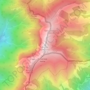 Monte Generoso地形图、海拔、地势