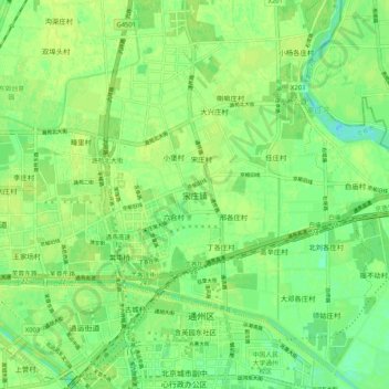 宋庄镇地形图、海拔、地势
