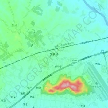 文罗镇地形图、海拔、地势