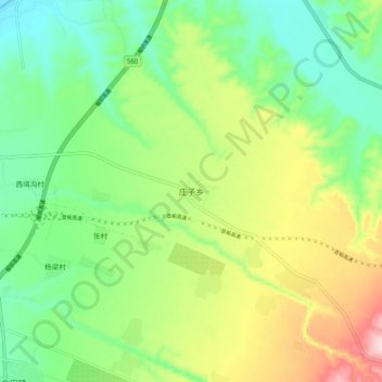 庄子乡地形图、海拔、地势