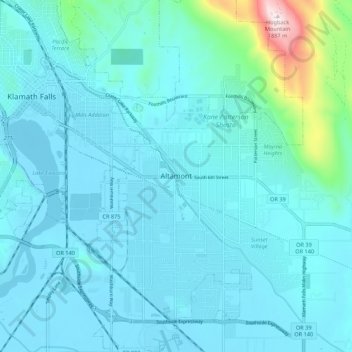 Altamont地形图、海拔、地势
