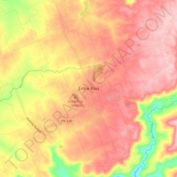 Entre Rios地形图、海拔、地势