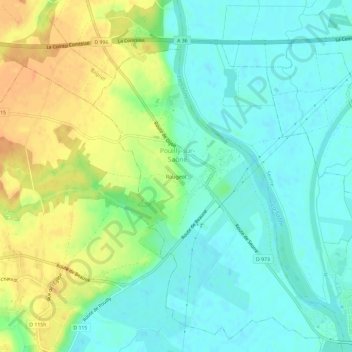 Rougeot地形图、海拔、地势