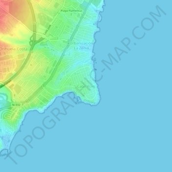 Cabo Roig地形图、海拔、地势